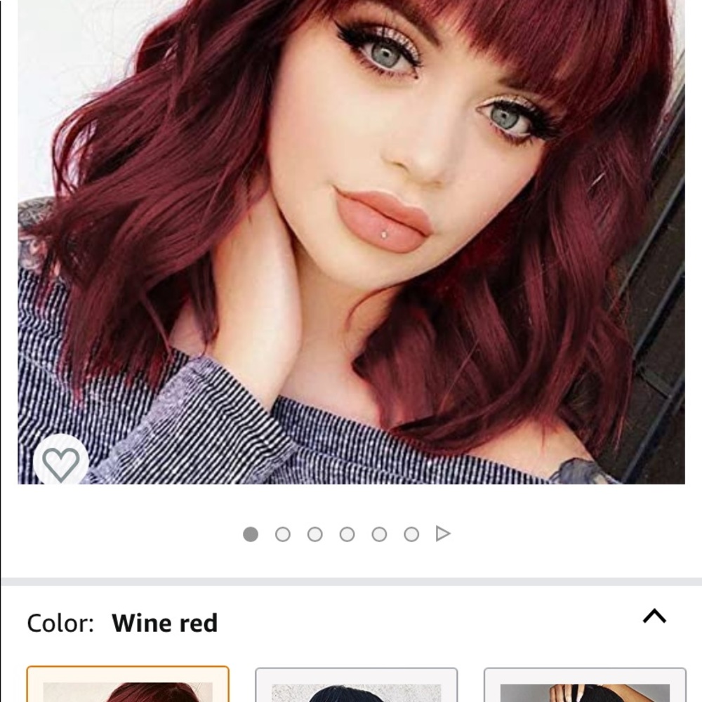 Short wine list red wig